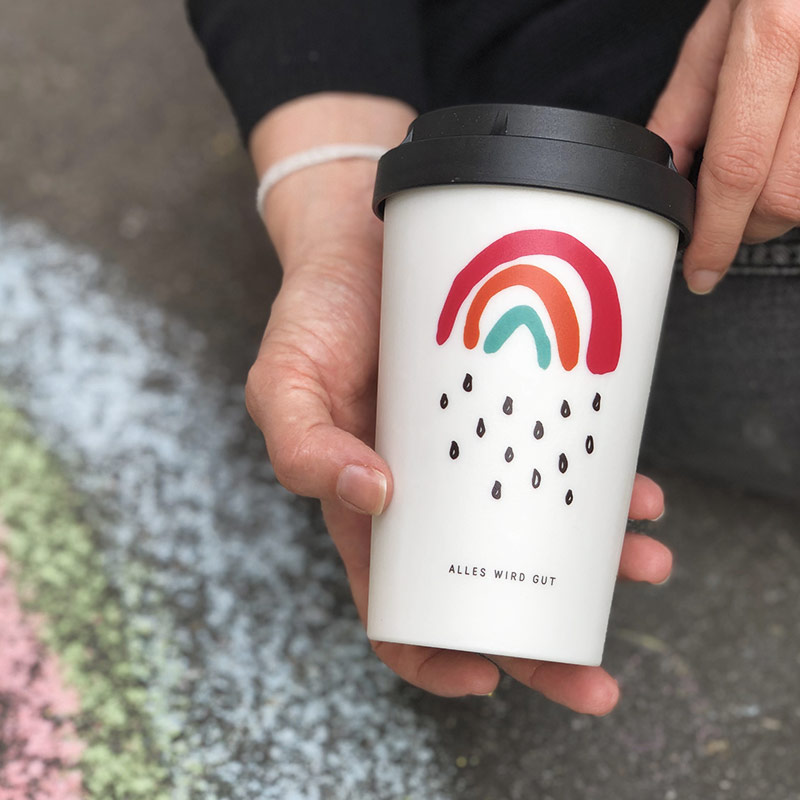 Heybico Togo-becher mit dem Motiv "Kleiner Regenbogen"