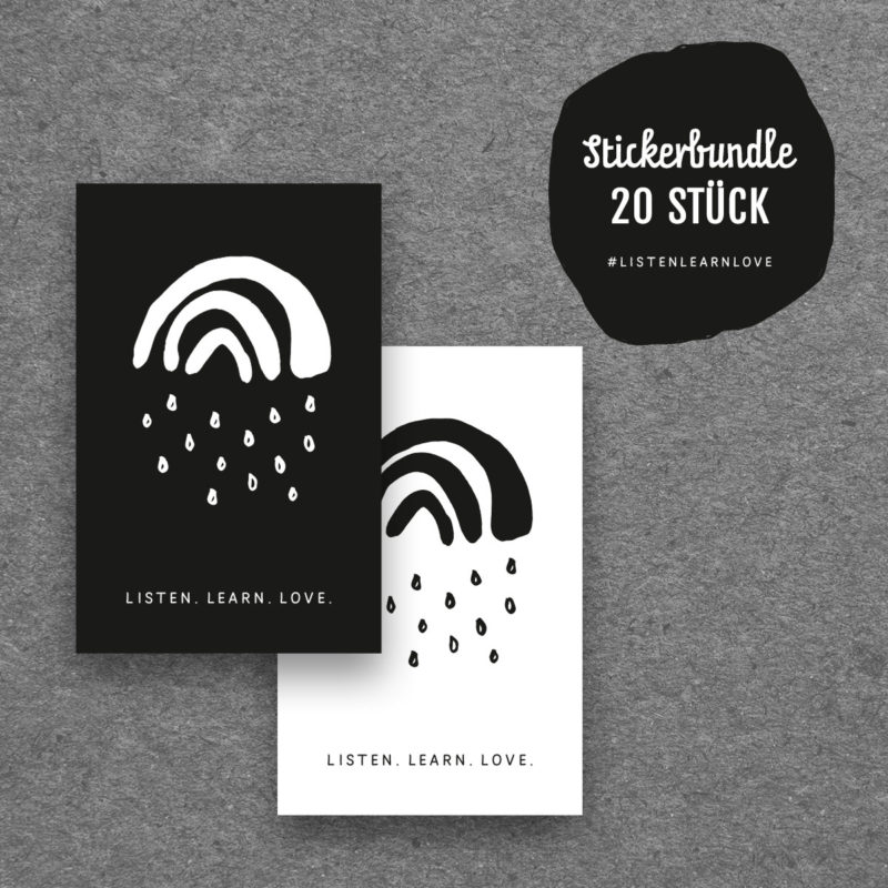 Spenden-Stickerbundle "LISTEN. LEARN. LOVE."