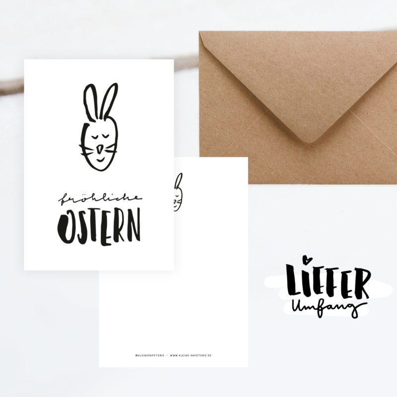 Postkarte "Fröhliche Ostern" Lieferumfang Kleine Papeterie