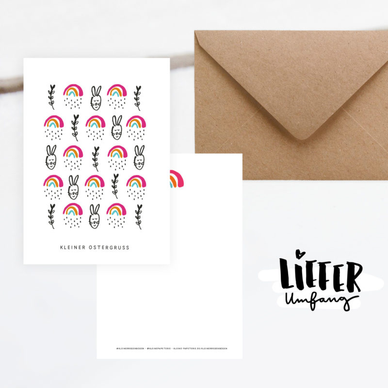 Postkarte „Kleiner Ostergruß“ Lieferumfang Kleine Papeterie