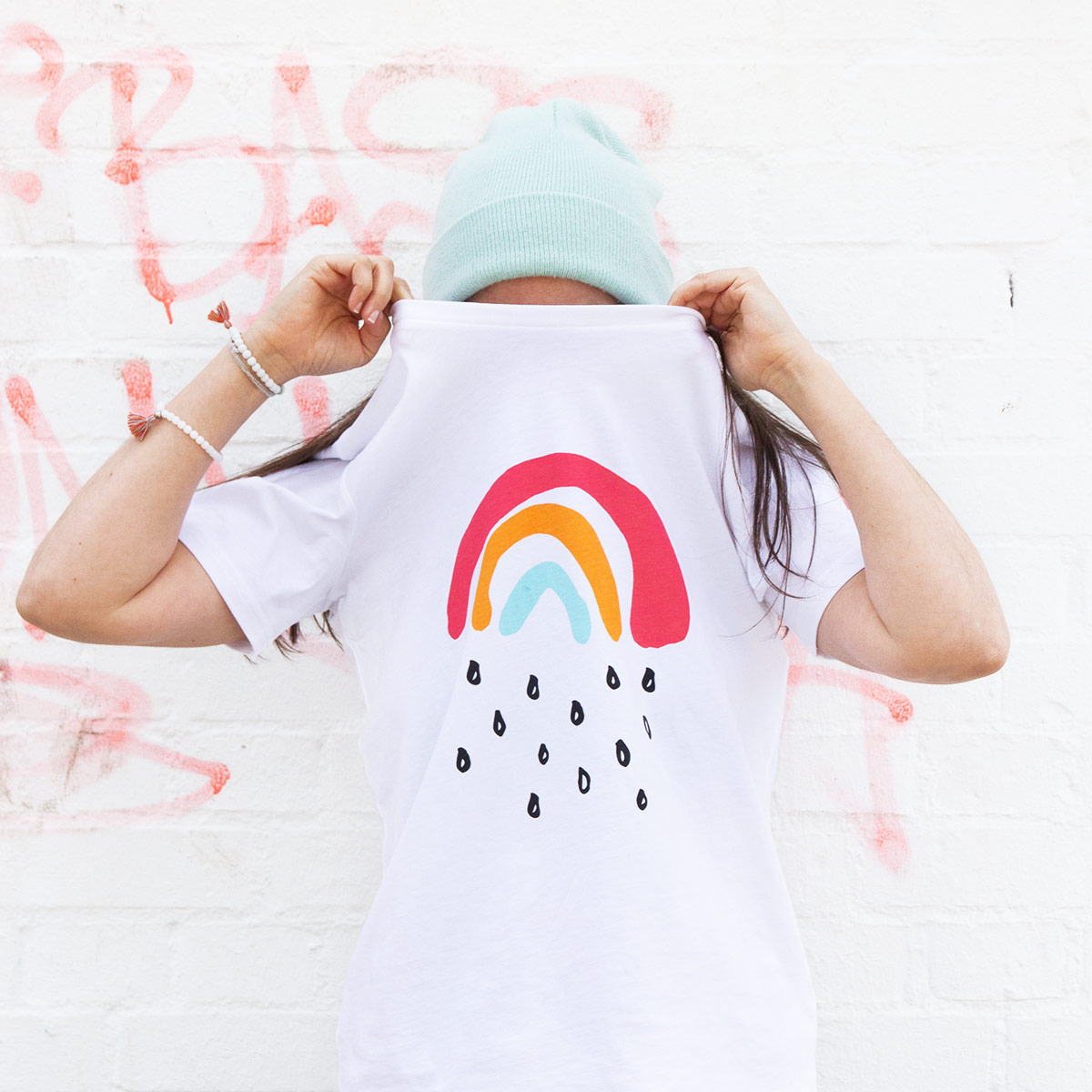  T-Shirt für Erwachsene mit dem Motiv Kleiner Regenbogen