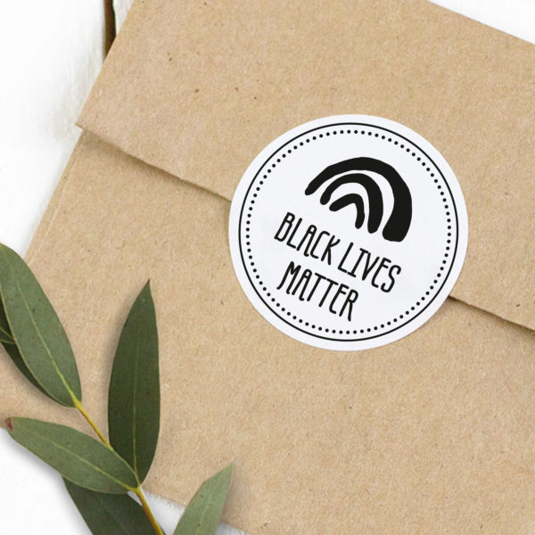 Spenden-Sticker Black Lives Matter rund Kleine Papeterie