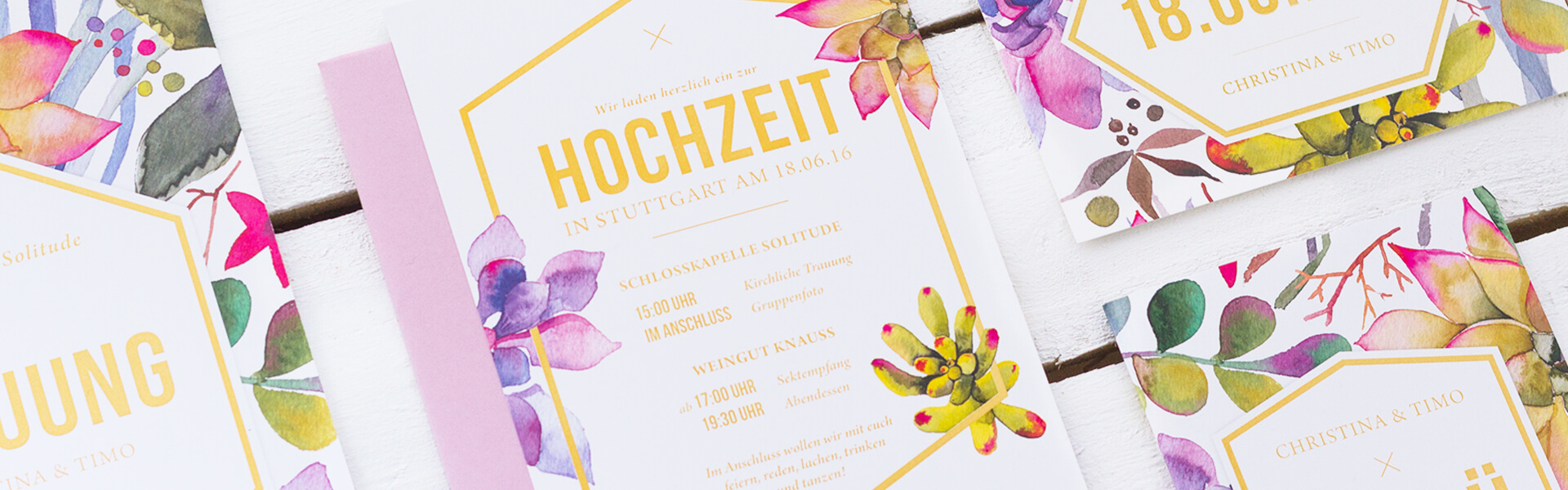 Hochzeitspapeterie im Aquarell-Look individuell gestaltet von Kleine Papeterie