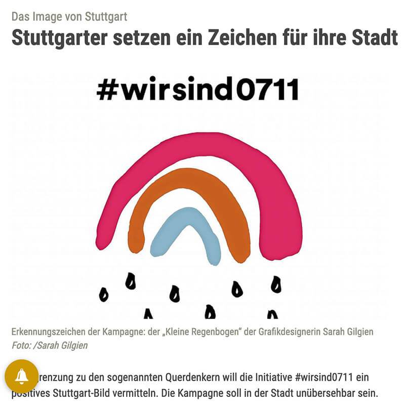 Stuttgarter Zeitung Artikel Initiative #wirsind0711 setzt ein Zeichen