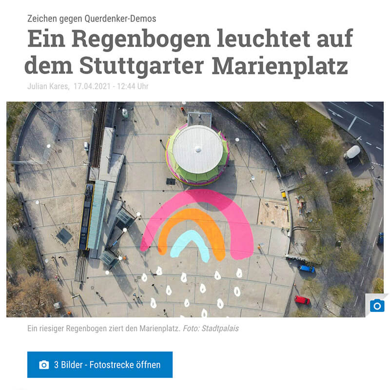 Stuttgarter Nachrichten Kleiner Regenbogen auf dem Marienplatz