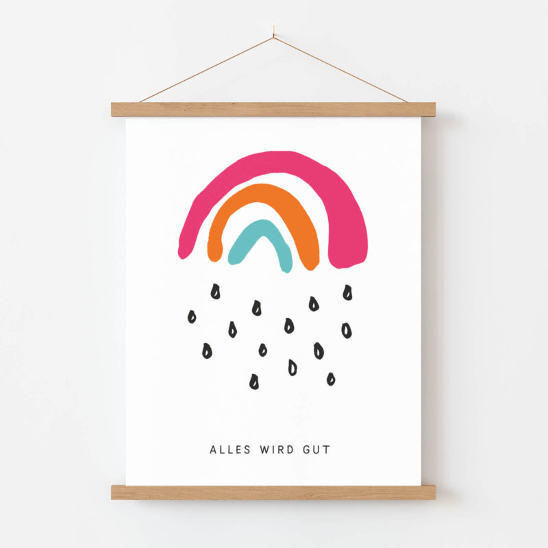 Poster Alles wird gut mit dem Motiv Kleiner Regenbogen mit Posterleiste