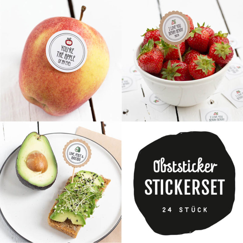 Obststicker Sticker Set mit vielen fruchtig süßen Motiven