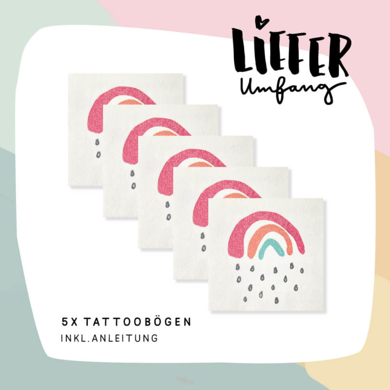 5x Klebetattoos „Kleiner Regenbogen“ – Bild 8
