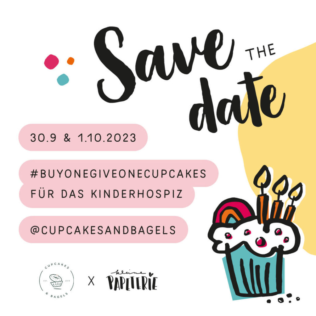 Save-the-date Cupcake-Aktion Kleiner Regenbogen für das Kinderhospiz Stuttgart