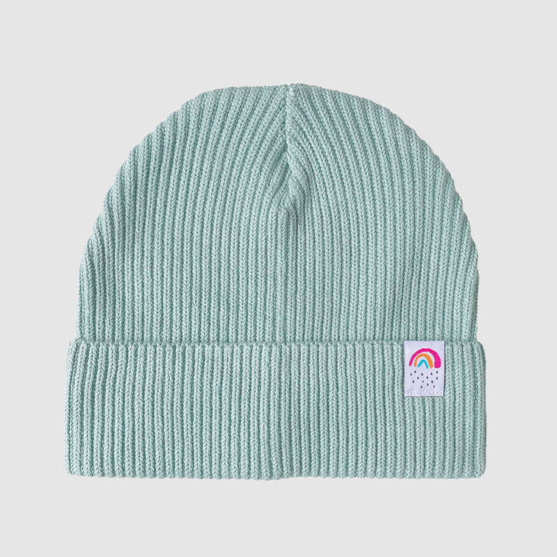 Fisherman Beanie Kleiner Regenbogen mint