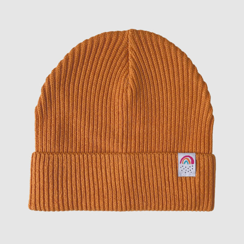 Fisherman Beanie Kleiner Regenbogen orange