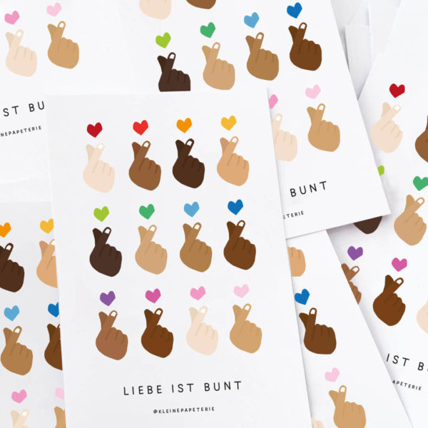 20 Sticker "Liebe ist bunt" von Kleine Papeterie