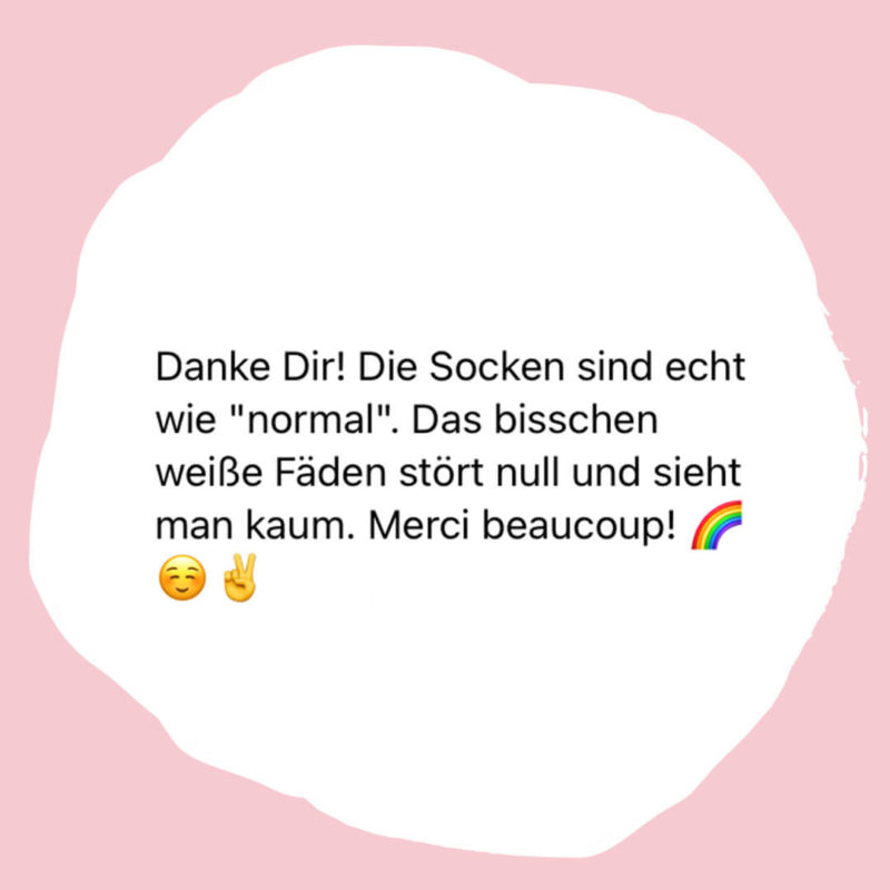 Glückliche Kundenstimme zu den Baumwoll-Socken Kleiner Regenbogen