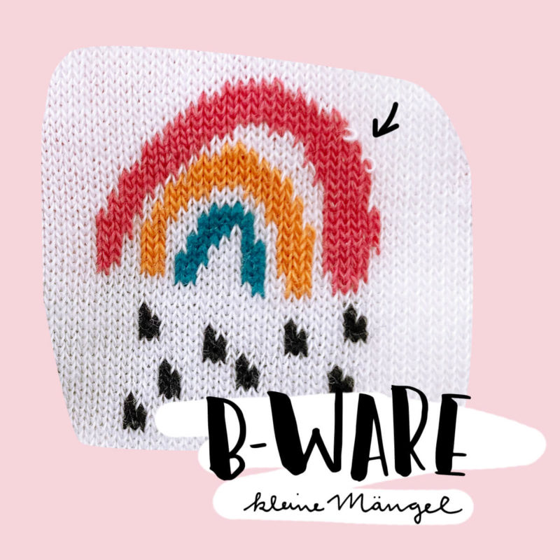 Charmante Mängel bei den Regenbogen-Socken