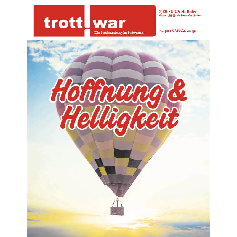 Artikel über das mutmachende Projekt Kleiner Regenbogen im Trott-war Magazin Hoffnung und Helligkeit